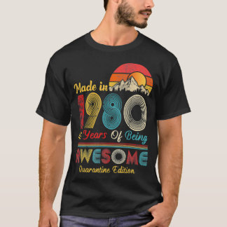 Tillverkad 1980 41:a födelsedag Karantängåva 41 år T Shirt