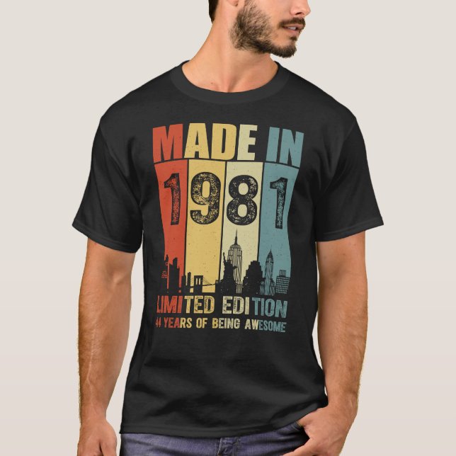 Tillverkad 1981 Begränsad utgåva 44 år T Shirt (Framsida)