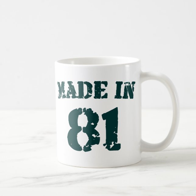 Tillverkad 1981 kaffemugg (Höger)
