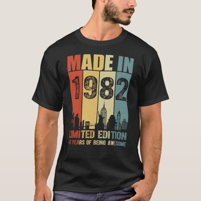 Tillverkad 1982 Begränsad utgåva 43 år T Shirt (Framsida)