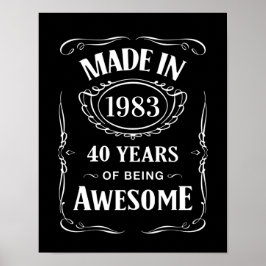 Tillverkad 1983 40 år som fantastisk 2023-dag poster