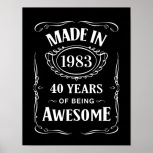 Tillverkad 1983 40 år som fantastisk 2023-dag poster