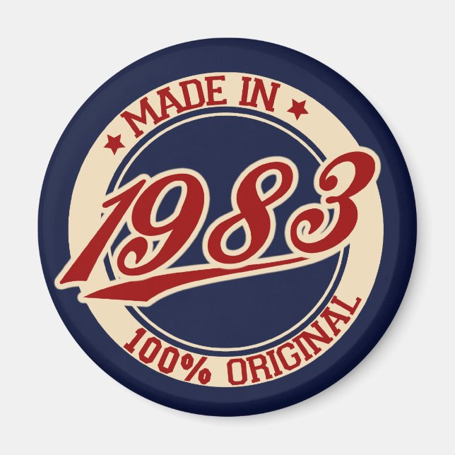 Tillverkad 1983 magnet (Framsidan)