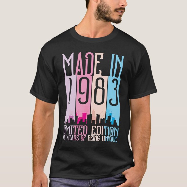 Tillverkad 1983 var 40 år unik födelsedag t shirt (Framsida)