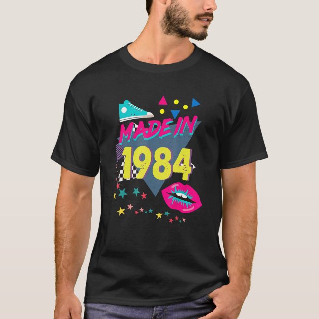 Tillverkad 1984 38:e födelsedagen 80:e 90-talet 19 t shirt (Framsida)
