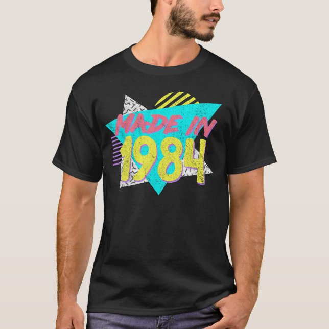 Tillverkad 1984 40:e födelsedagen t shirt (Framsida)