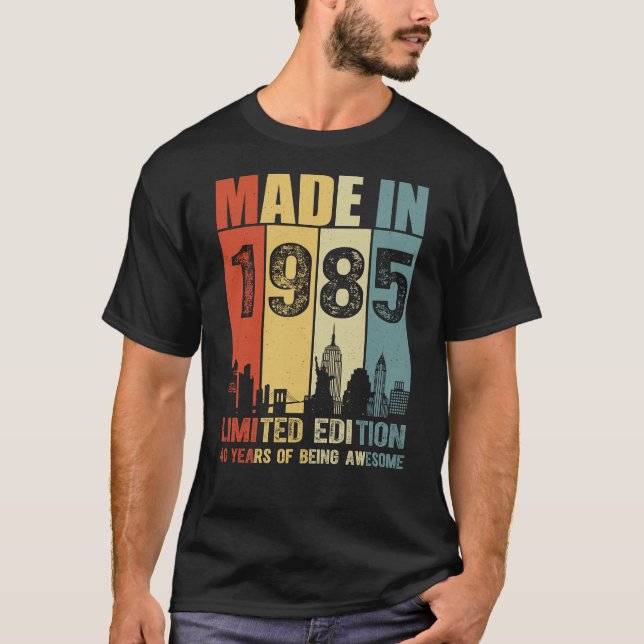 Tillverkad 1985 Begränsad utgåva 40 år T Shirt (Framsida)