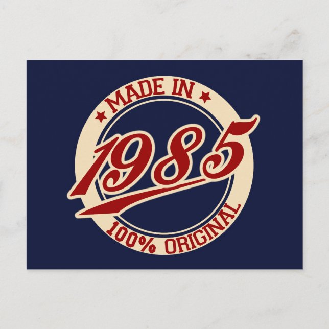 Tillverkad 1985 vykort (Framsida)