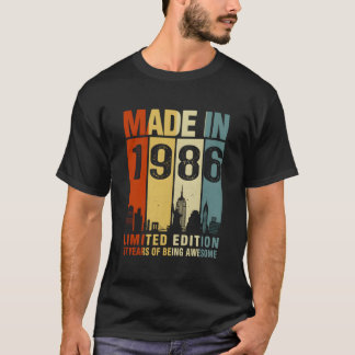 Tillverkad 1986 37 år av att vara fantastisk t shirt