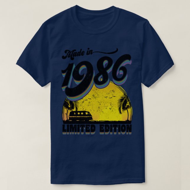 Tillverkad 1986 års Begränsada utgåva T Shirt (Design framsida)