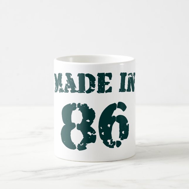 Tillverkad 1986 kaffemugg (Center)