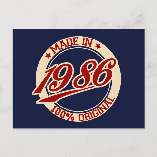 Tillverkad 1986 vykort (Framsida)