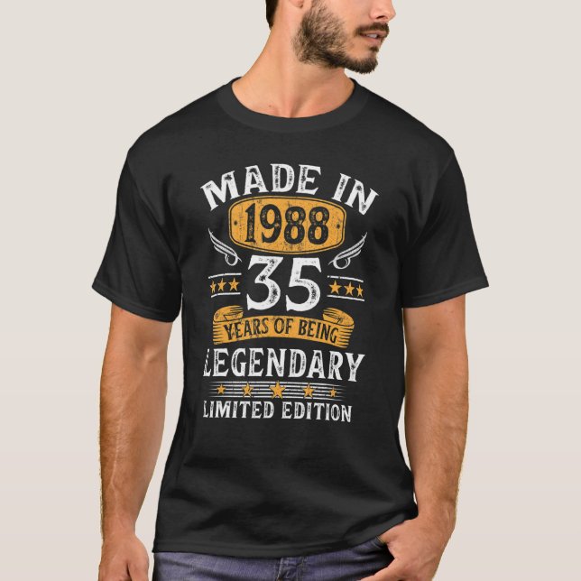 Tillverkad 1988 35 år gammal 35e födelsedag t shirt (Framsida)