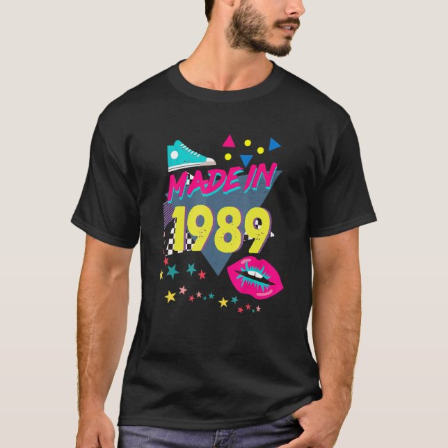 Tillverkad 1989 33:e födelsedagen 80-talet 1990-ta t shirt (Framsida)