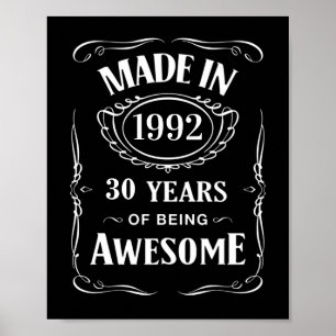 Tillverkad 1992 30 år av att vara fantastisk 2022 poster