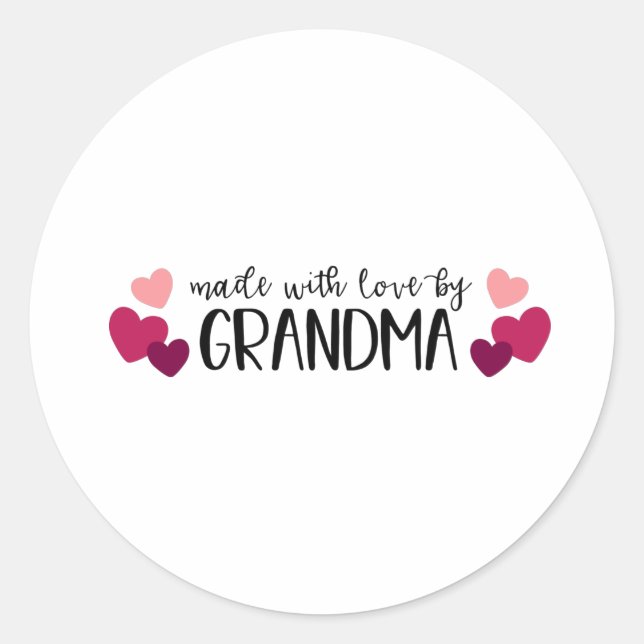 Tillverkad av Grandma Runt Klistermärke (Framsida)