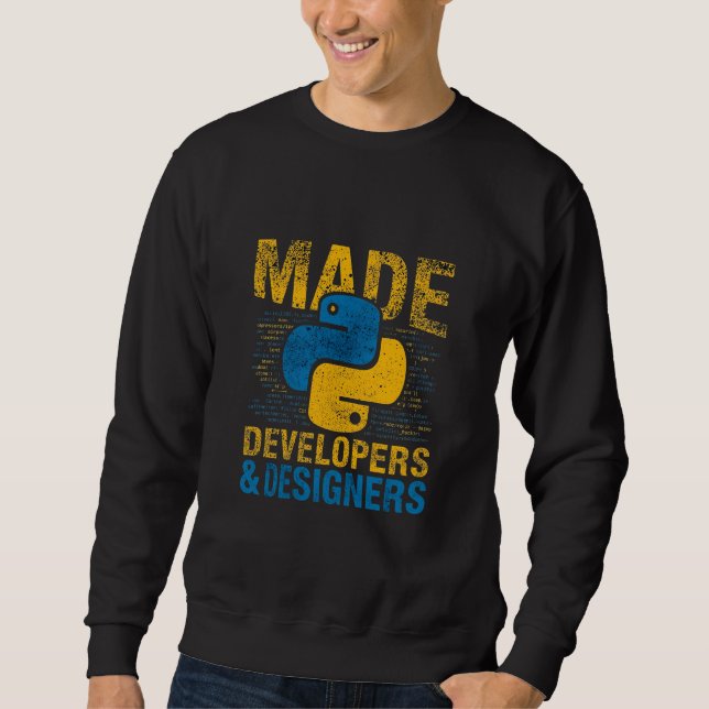 Tillverkad för utvecklare och designers Python-pro Lång Ärmad Tröja (Framsida)