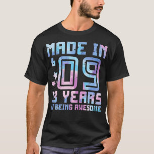 Tillverkad i 09 13 år Fantastisk 13:e födelsedagen T Shirt