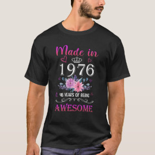 Tillverkad i 46 års Blommigt av gamla gåvor 1976, T Shirt
