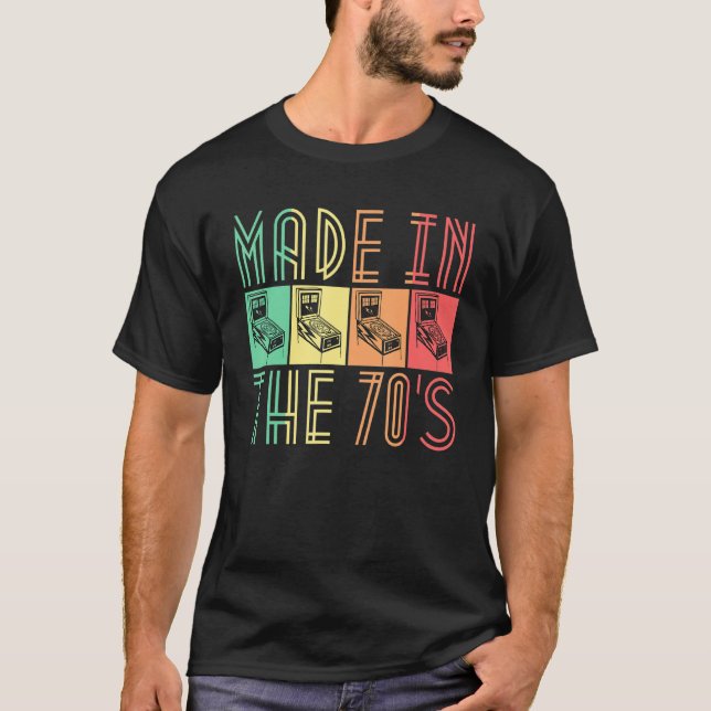 Tillverkad i 70-talets Pinball Retro Arcade För ma T Shirt (Framsida)