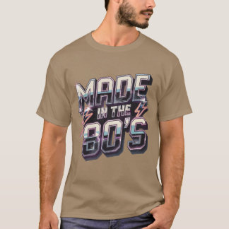 Tillverkad i 80-talets Retro-vibbar Neon Lightning T Shirt