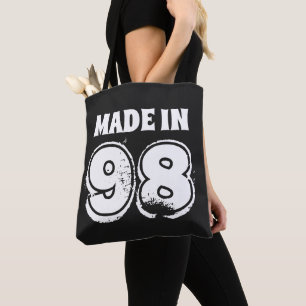 Tillverkad i "98 Typography Birthday Tote Bag" Tygkasse