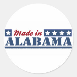 Tillverkad i Alabama Runt Klistermärke