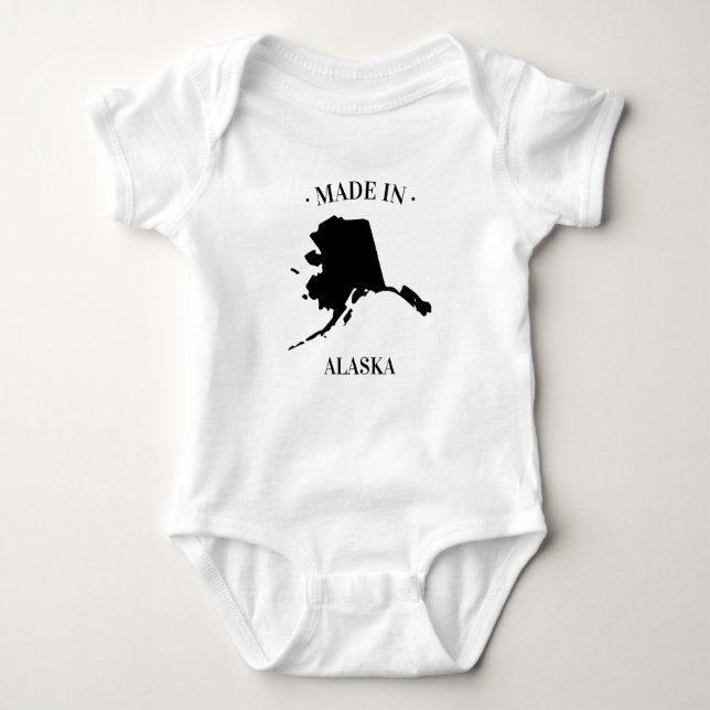 Tillverkad i Alaska AK Baby Bodykostym T Shirt (Framsida)