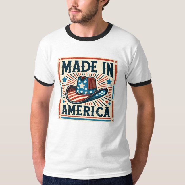 Tillverkad i Amerika 4 juli T Shirt (Framsida)