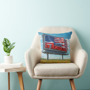 Tillverkad i Amerika Billboard i Wildblommor Kudde