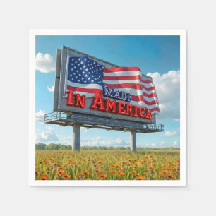 Tillverkad i Amerika Billboard i Wildblommor Pappersservett