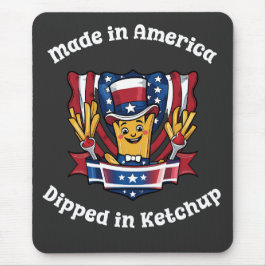 Tillverkad i Amerika dog i Ketchup Funny Patriot Musmatta