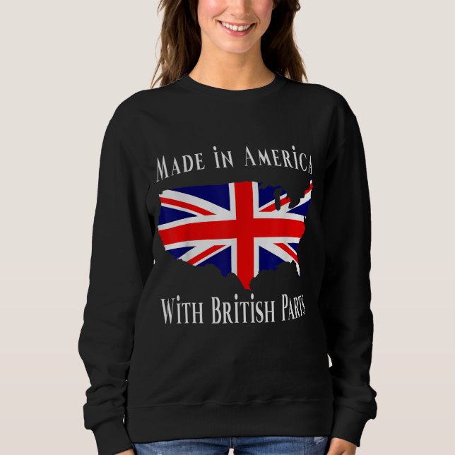 Tillverkad i Amerika med brittiska reservdelar som T Shirt (Framsida)