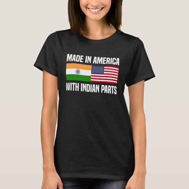 Tillverkad i Amerika med indiska delar amerikanska T Shirt (Framsida)