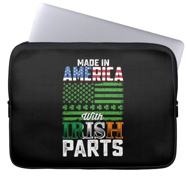Tillverkad i Amerika med Irish Parts St patrick's  Laptop Fodral (Framsidan)