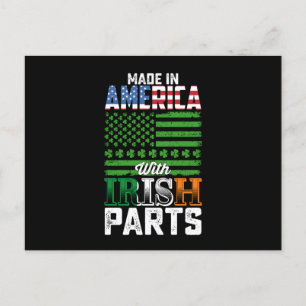 Tillverkad i Amerika med Irish Parts St patrick's Vykort