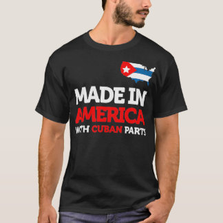 Tillverkad i Amerika med kubanska delar Kuba USA p T Shirt