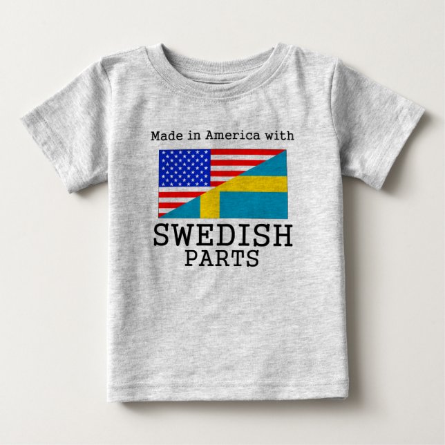 Tillverkad i Amerika med svenska delar T Shirt (Framsida)