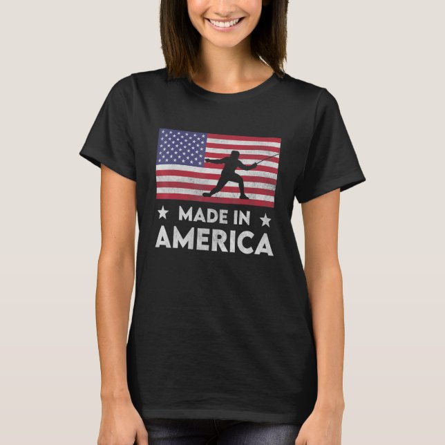 Tillverkad i Amerika Nationell Flagga Fating För m T Shirt (Framsida)