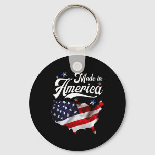 Tillverkad i Amerika - Patriotisk amerikansk Flagg Nyckelring