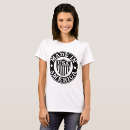 Tillverkad i Amerika Rund Klistermärkesetikett Ark T Shirt
