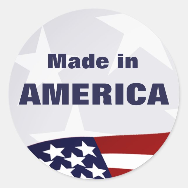 Tillverkad i Amerika Runt Klistermärke (Framsida)