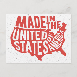 Tillverkad i Amerikas förenta stater Typografi Vykort