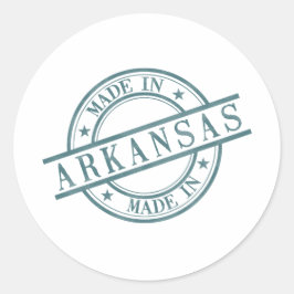 Tillverkad i Arkansas Grönt Round Rubber Frimärke  Runt Klistermärke