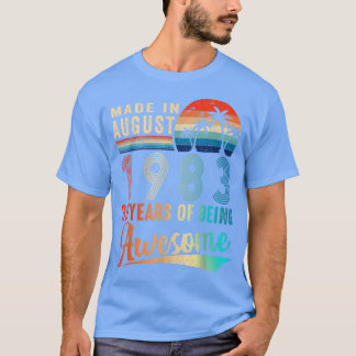 Tillverkad i augusti 1983 39 år av Fantastisk Vint T Shirt