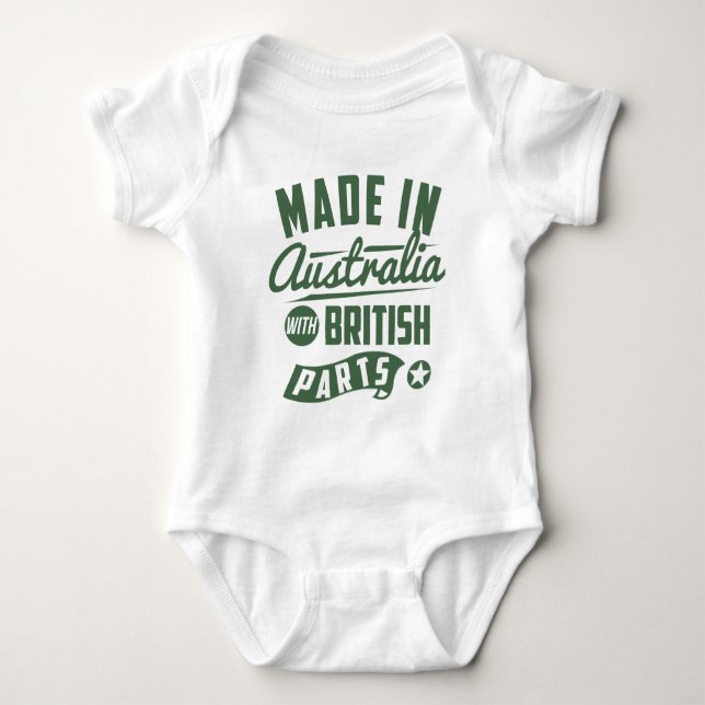 Tillverkad i Australien med brittiska delar T-shirt (Framsida)