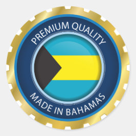 Tillverkad i Bahamas Seal, Bahamian Flagga Runt Klistermärke