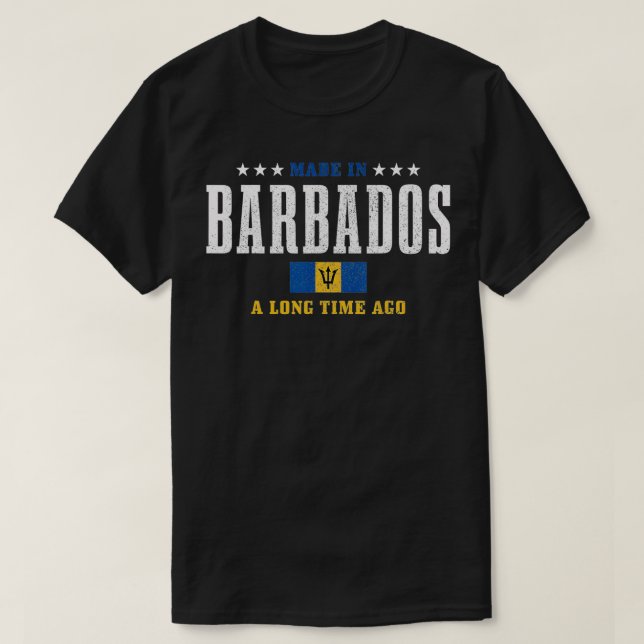 Tillverkad i Barbados för lång tid sedan, Funny Ba T Shirt (Design framsida)