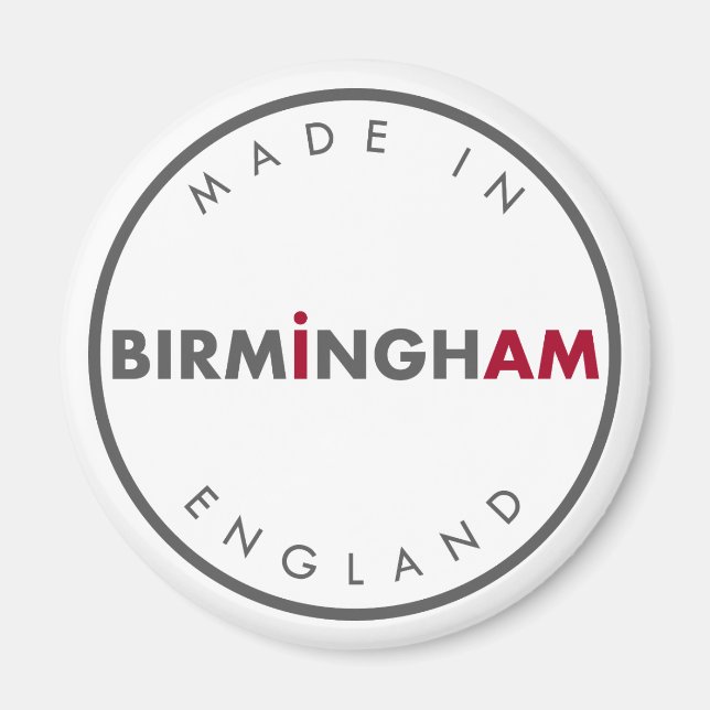 Tillverkad i Birmingham Maget Magnet (Framsidan)