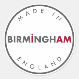 Tillverkad i Birmingham Stickers Runt Klistermärke
